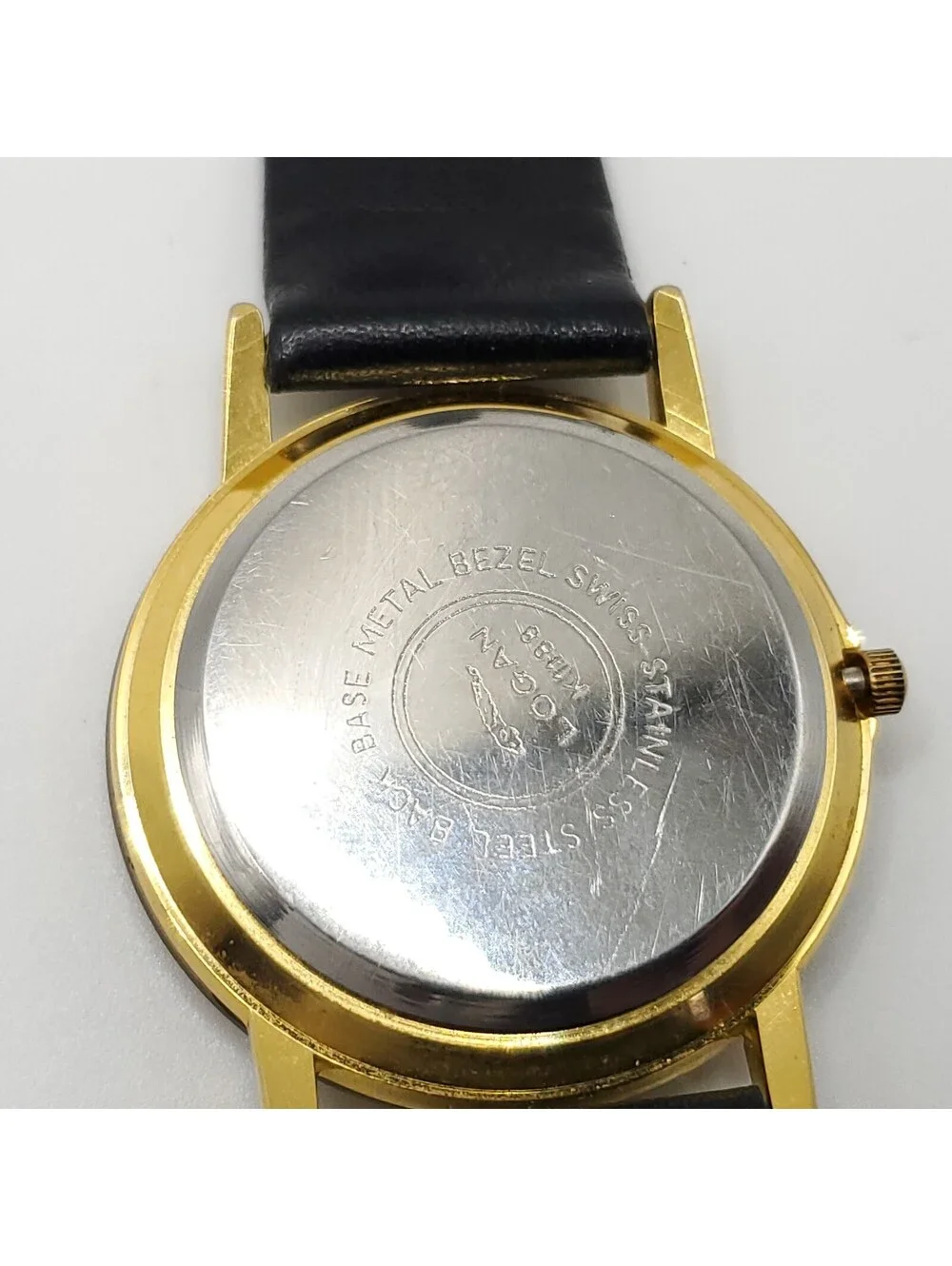 Logan Geneve Quartz Gold Tone Day/Date Dial Watch Women 32mm New Battery